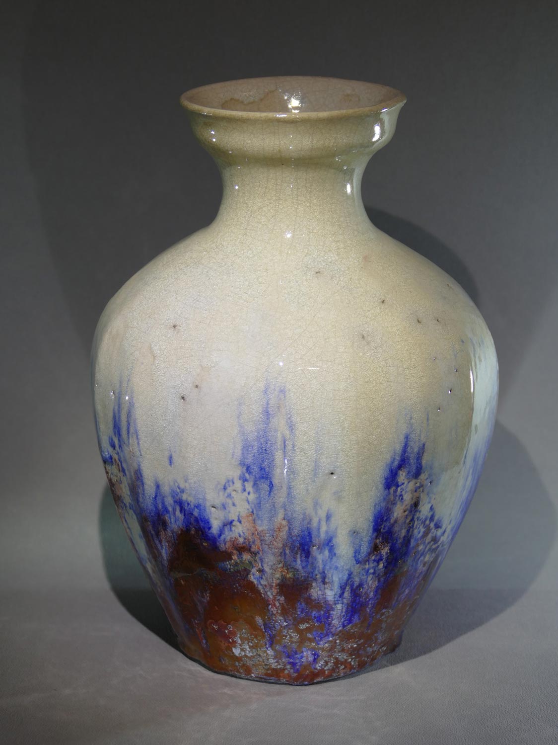 Helen Pugh-Cook - Faceted tall flaming vase