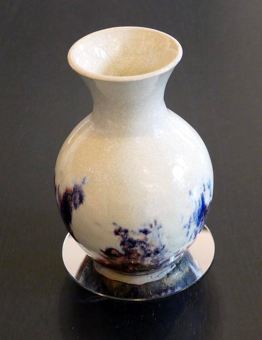 Purple and blue flaming trad vase med